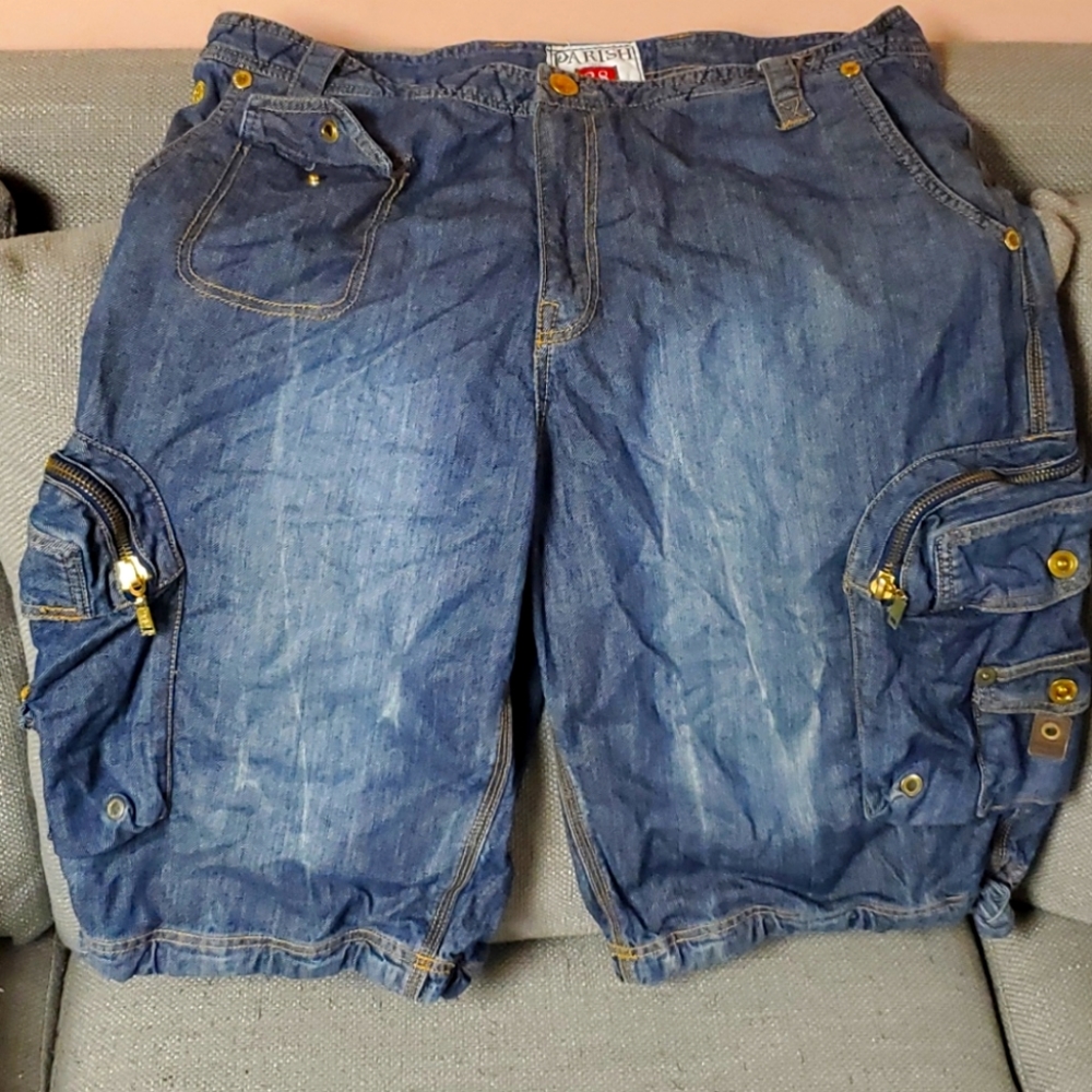 Blue jeans cargo shorts